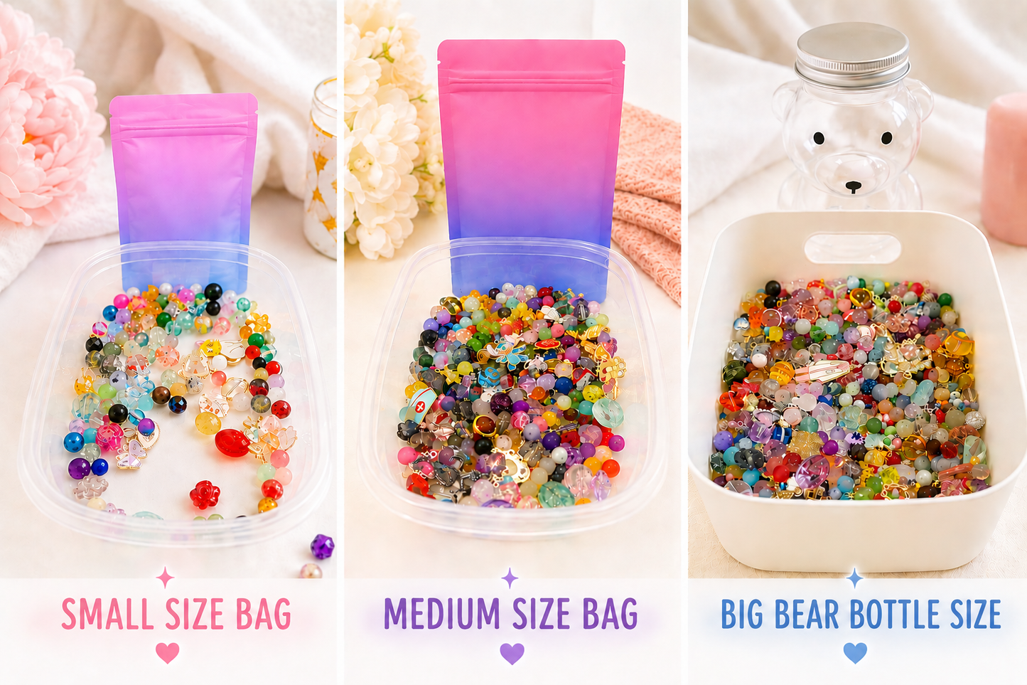 Glass Beads with accessories mix