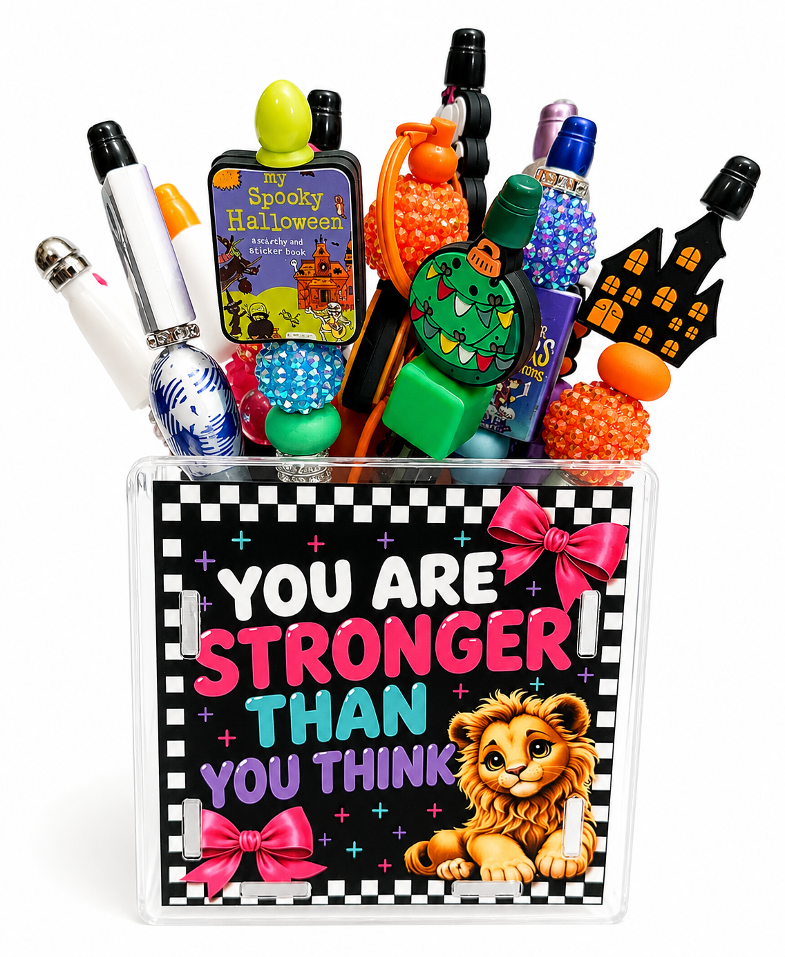 Acrylic Pen Holder-Read Relax Repeat