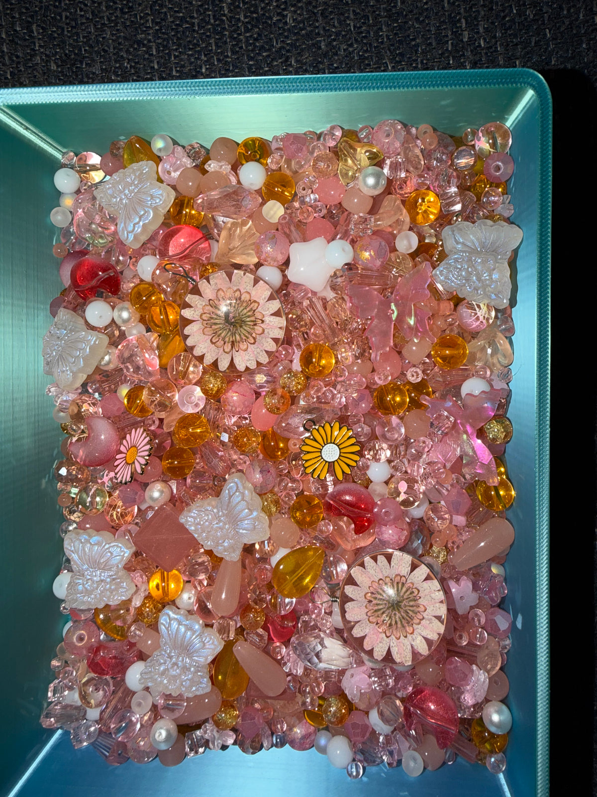 Blushing Butterfly Garden Glass Beads mix