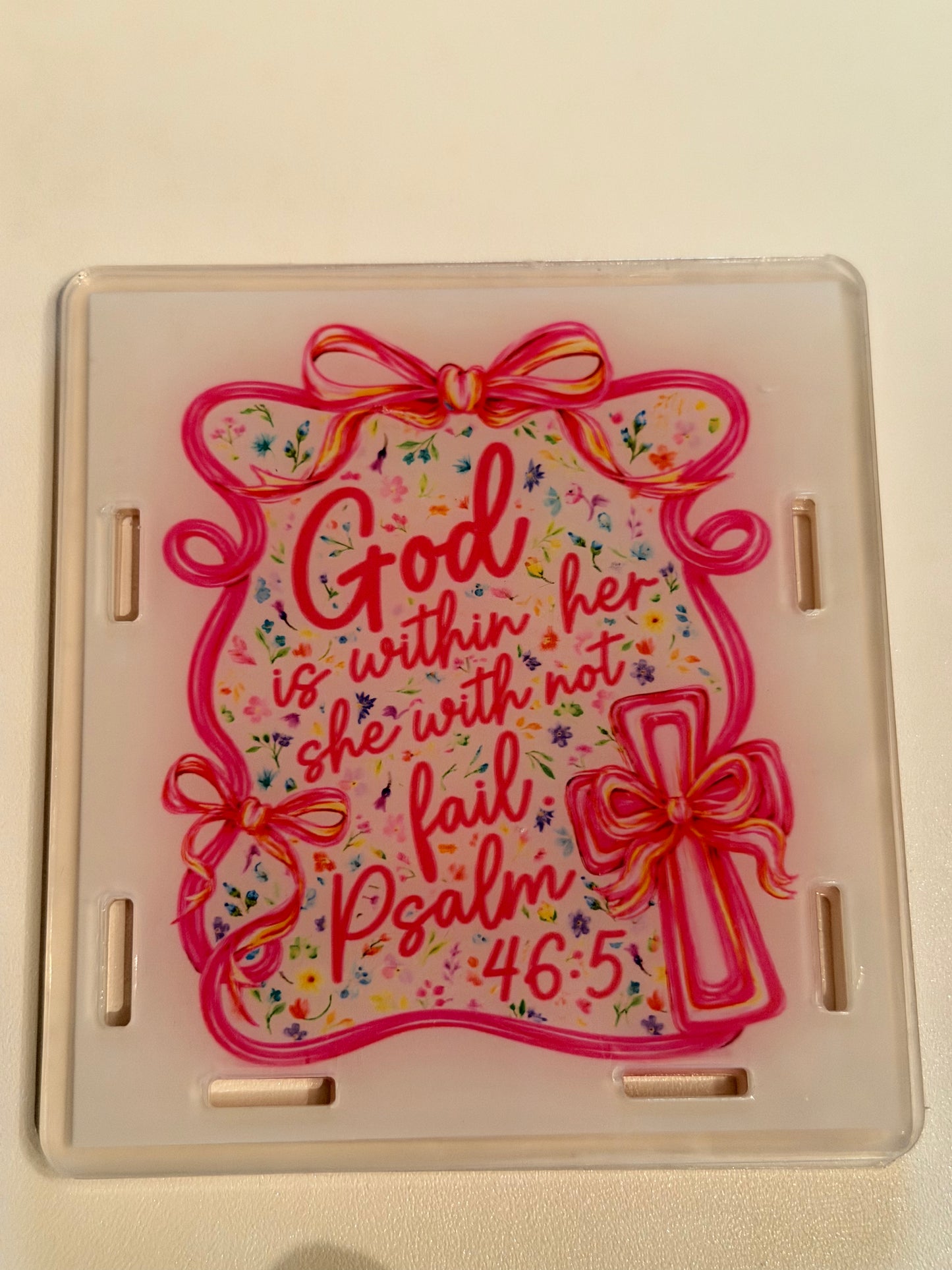 Acrylic Pen Holder-God/She will not fail