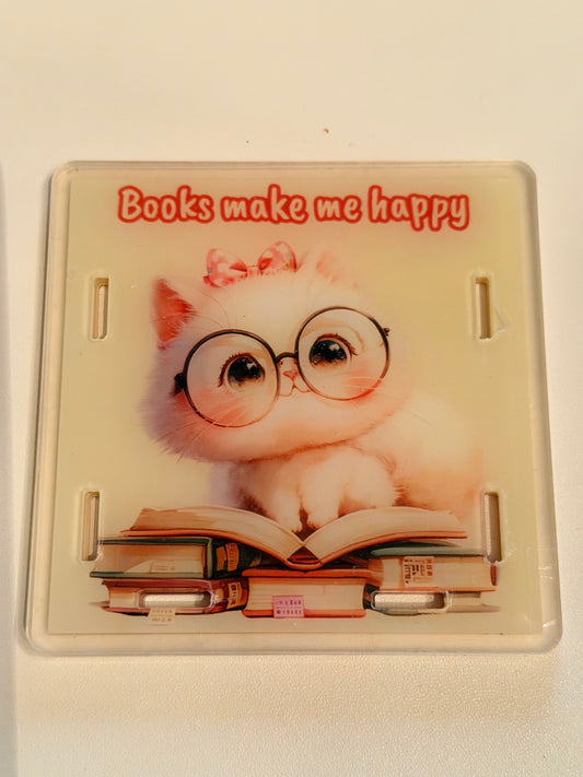Acrylic Pen Holder-Books Make Me Happy