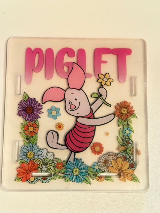 Acrylic Pen Holder-Floral Pig