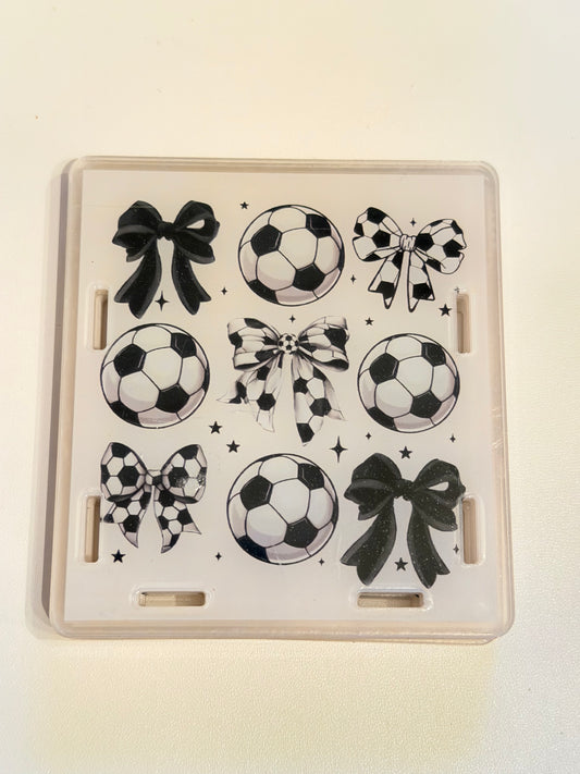 Acrylic Pen Holder-SoccerBall Bow