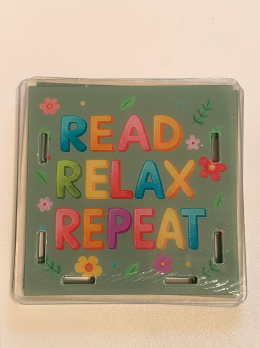Acrylic Pen Holder-Read Relax Repeat