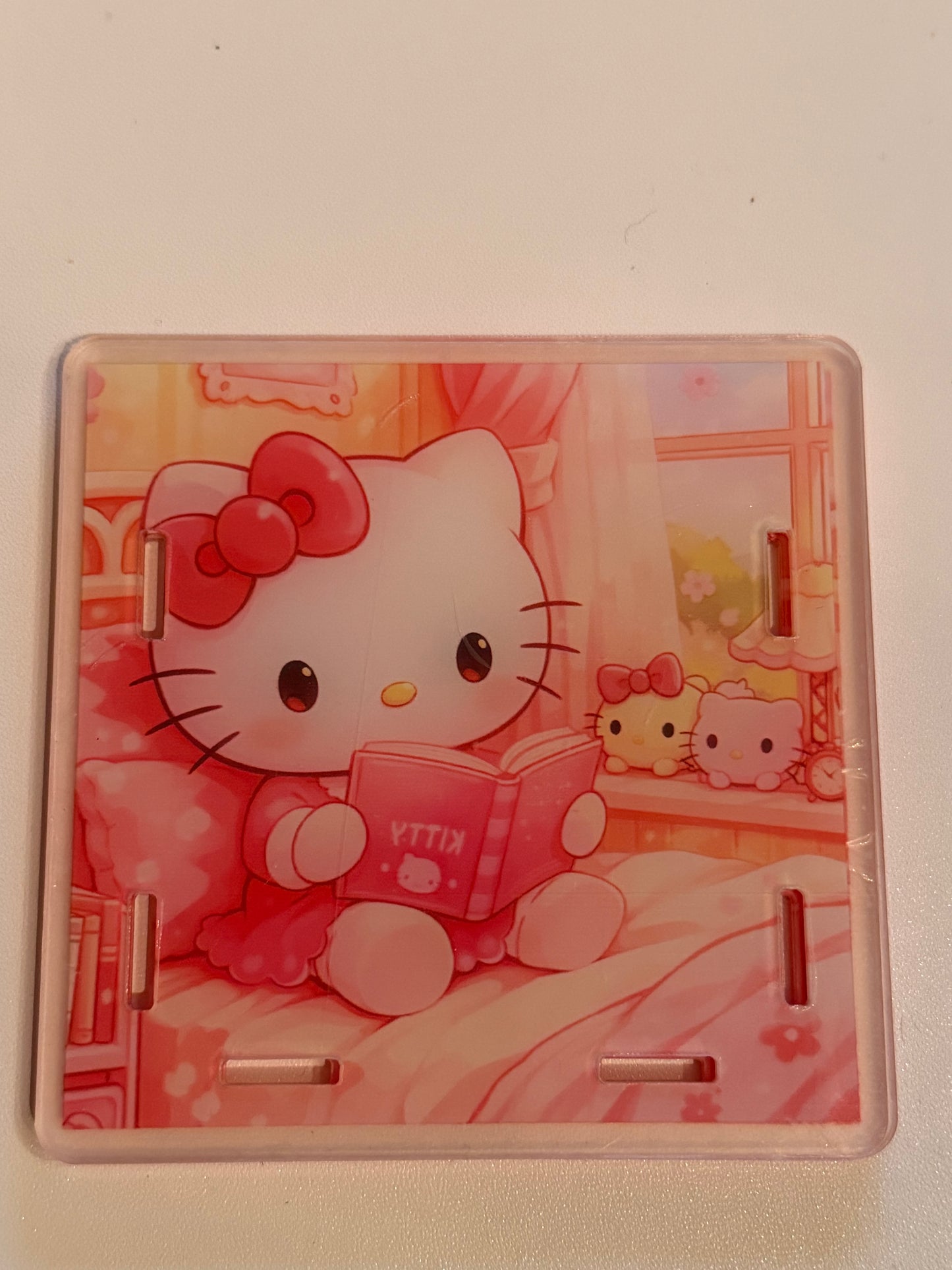 Acrylic Pen Holder- Book Reader Kitty