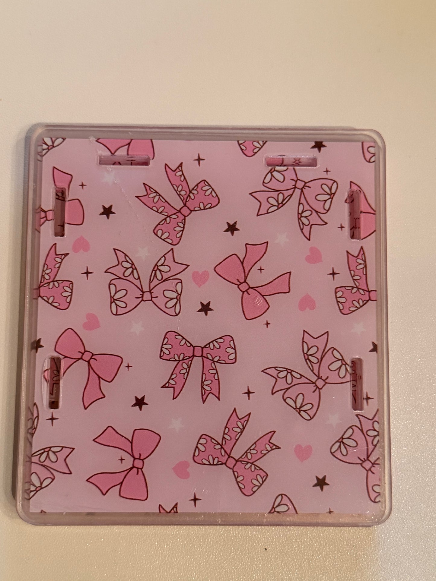 Acrylic Pen Holder- Pink Bow