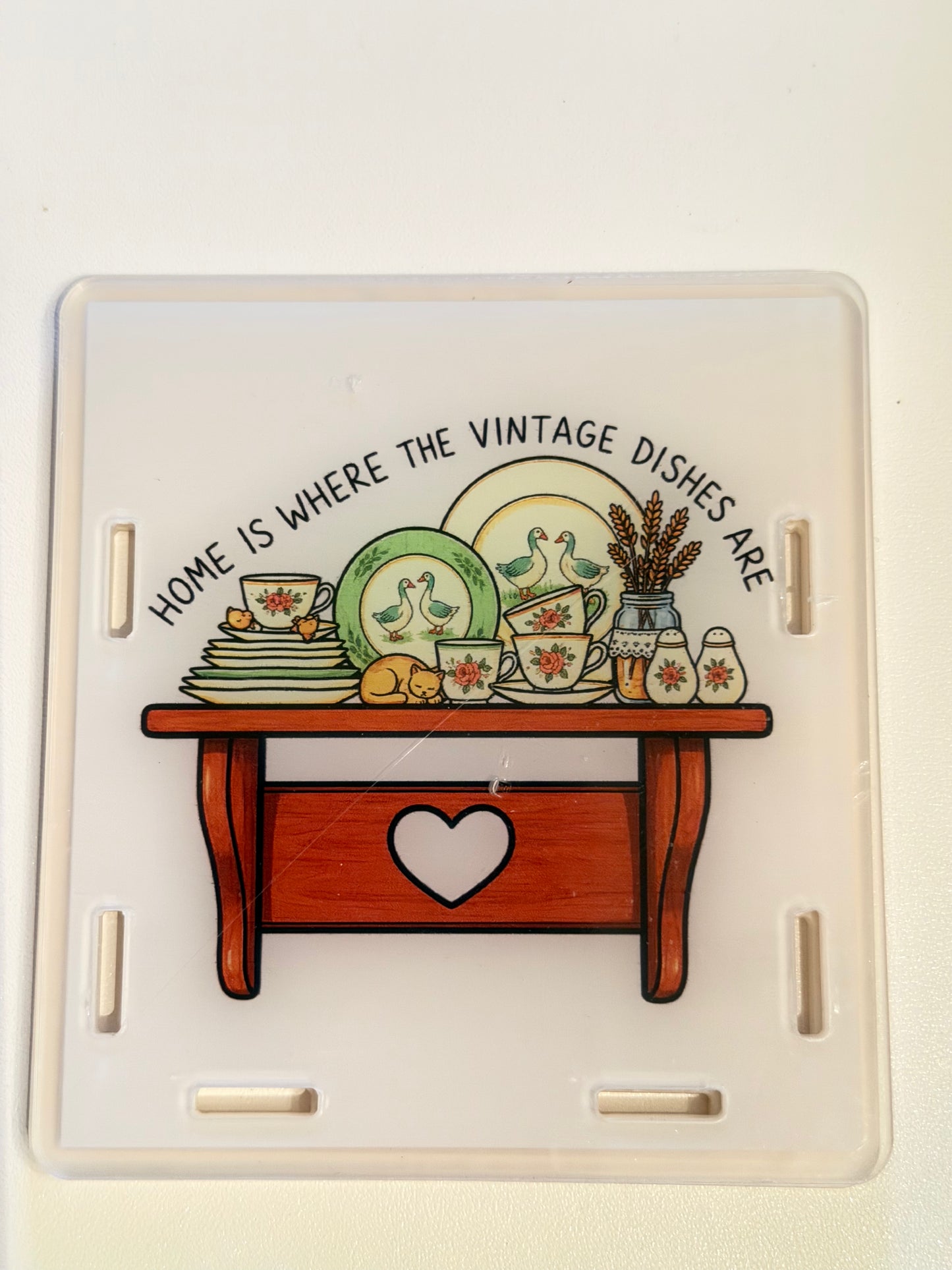 Acrylic Pen Holder-Vintage Dishes Shelf