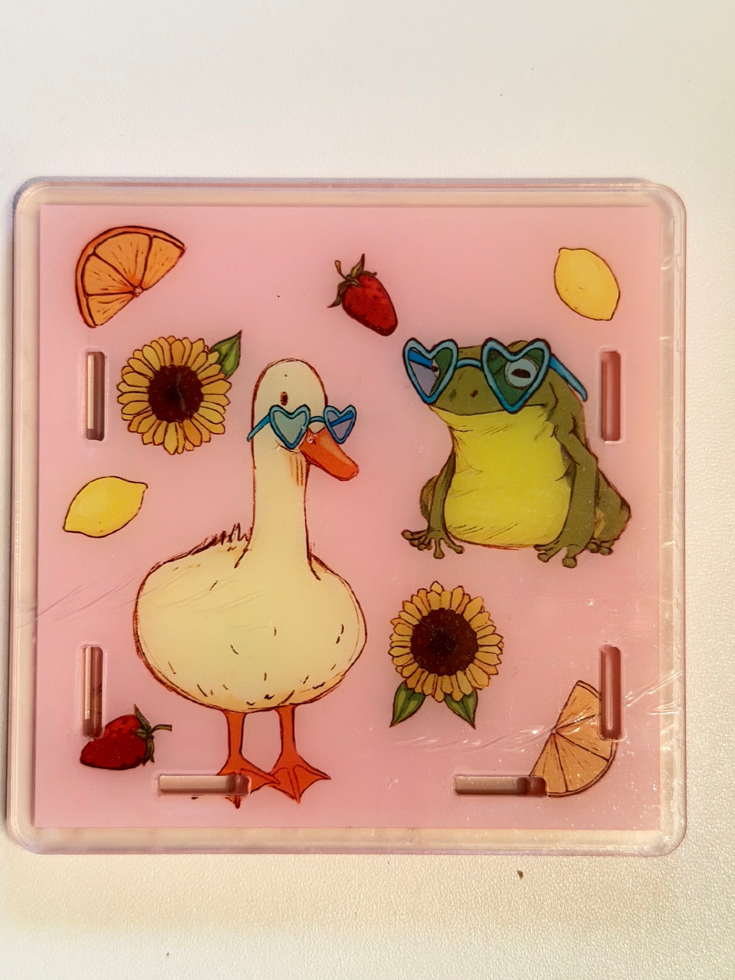 Acrylic Pen Holder- Goose's Summer Friends