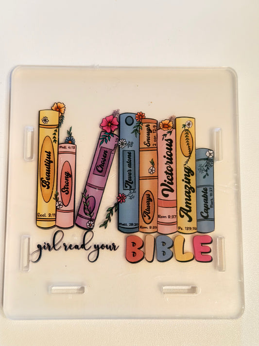 Acrylic Pen Holder-Girl Read Your Bible