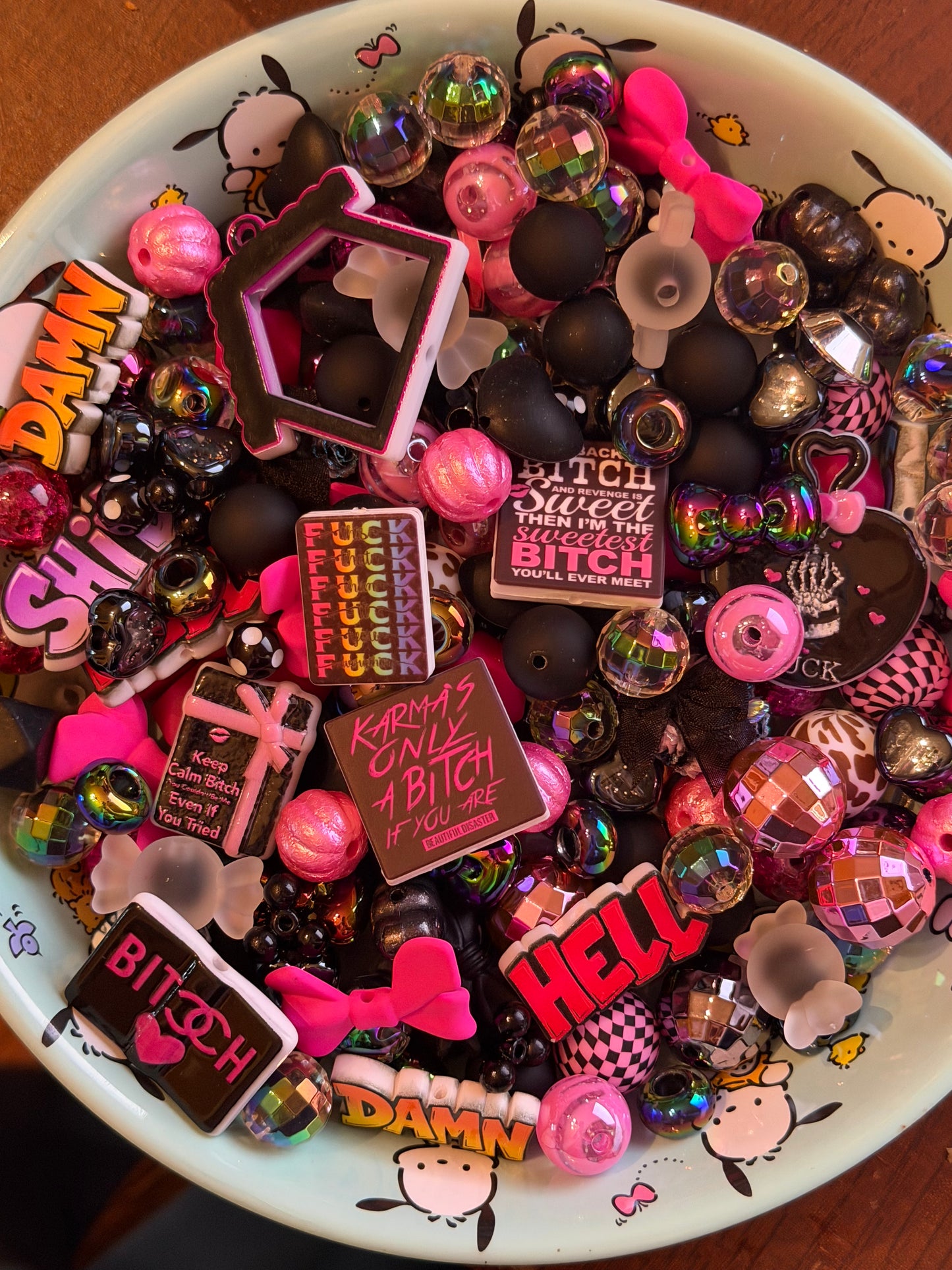 Bad Words Acrylic Beads